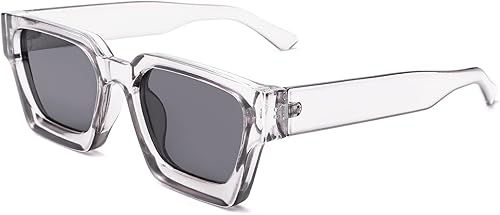 Miniatura 13 de Lentes de sol cuadrados retro para hombres y mujeres, marco grueso, rectangulares, gruesos