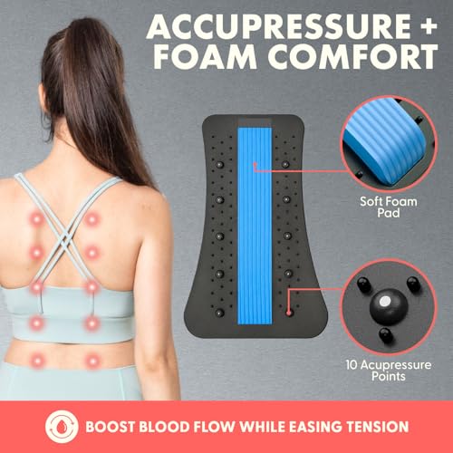 SQUATZ Lower Back Stretcher Device, Ergonomic Lumbar Support Back Massager, Multi-Level Traction, Foam Cushion with Pressure Points, 30-Day Digital Workout Program, for Home, Gym, Car & Yoga Mat Use - Image 6
