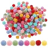 Nogeqi 200 Stück Bunte Pompons Zum Basteln, 15mm Filzkugeln Mini Pompoms Für DIY Kreative Handwerk Herstellung Dekorieren Verzieren Nähen Bastelarbeiten