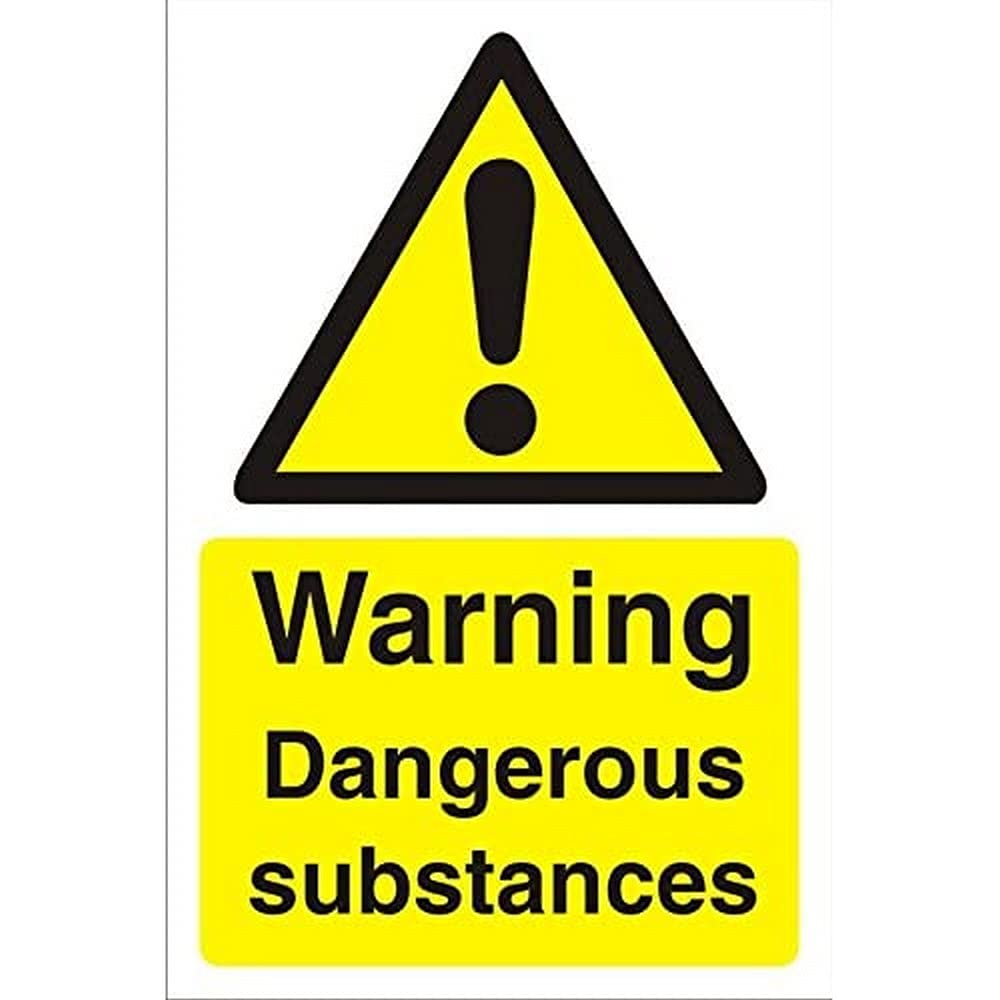 Seco Warning Dangerous Substances Sign, 400mm x 600mm - 4mm Fluted Board