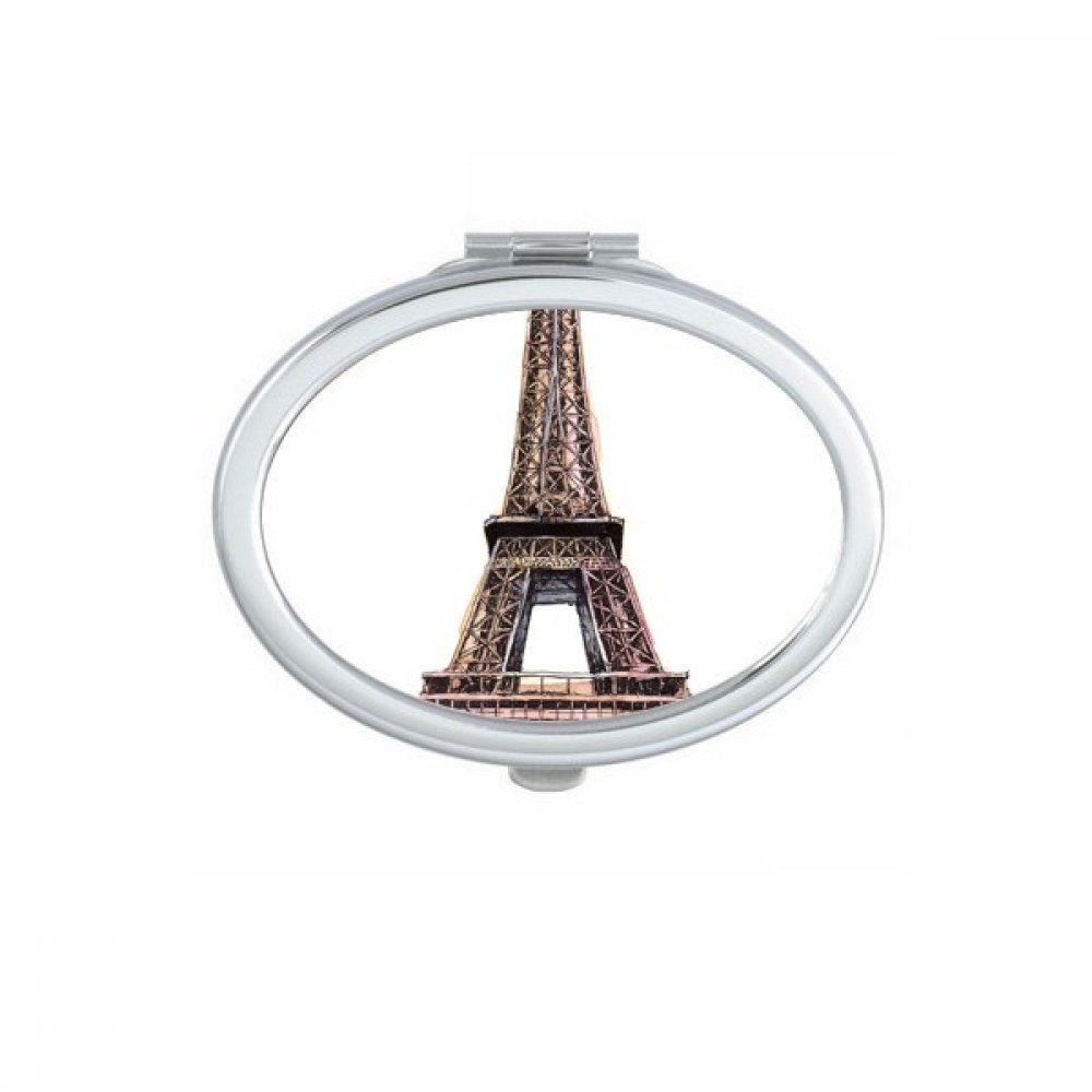 Miroir de poche ovale Castillo pyramide mésoaméricaine pour maquillage nomade