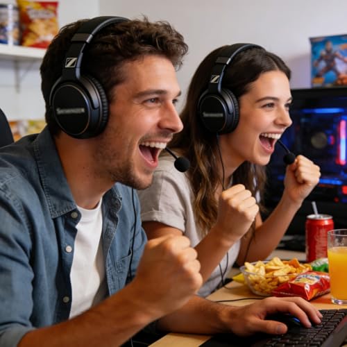 Cooling Gel Earpads para Sennheiser HD600, HD650, HD660 S, HD580, HD565, HD545, HD535 - Almohadillas de repuesto con cuero de proteína y espuma de memoria que cancela el ruido - Negro miniatura 3