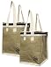 Earthwise Insulated Lunch Bag Tote Eco Friendly Jute Lunch Bag w/Zippered Top Closure (Set of 2)