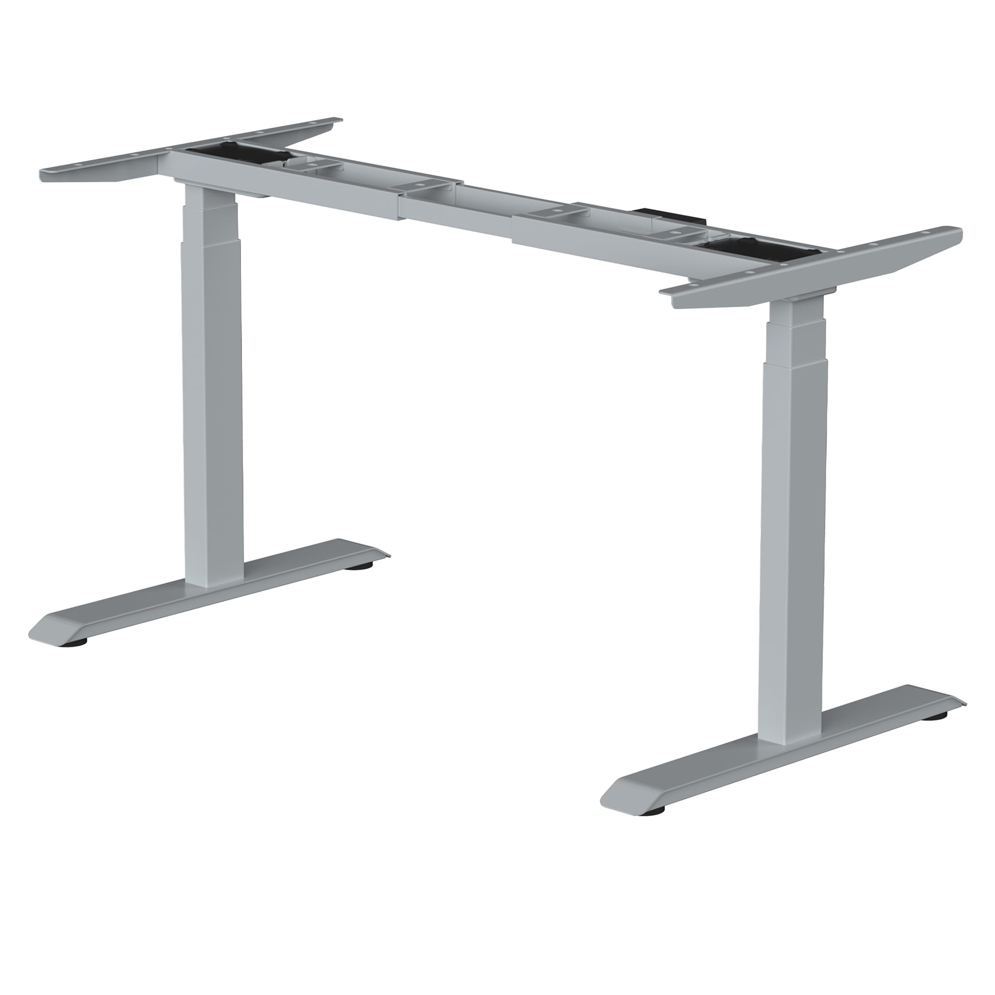 Fromann Electric Standing Desk Frame Dual Motor 3 Stages Height Adjustable Desk Legs with USB A+ C Ports Sit Stand up Desk Base for Home and Office (Grey)