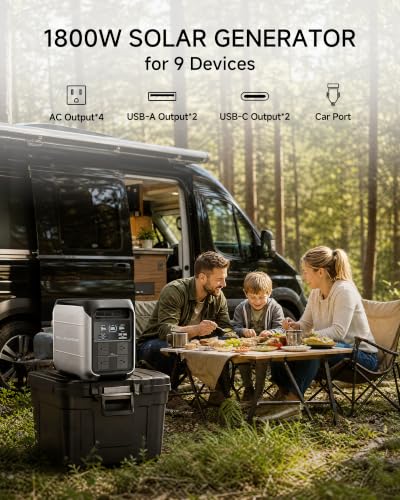 Image of ALLPOWERS P1800 Portable Power Station with SP037 400W Solar Panel, 1024Wh LFP Battery Home Backup w /4 1800W AC /140W USB-C Outlet, Fast Charging Solar Generator for Camping Off-Grid Emergency