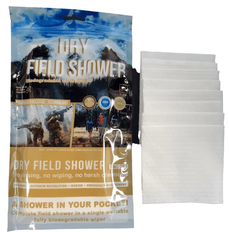 NANO Z COATING Easy Bath 100% Biodegradable No Rinse Bathing Wipes, Hypoallergenic Bed Bath Wipes with Managed Release Technology, Full Shower with Just 20ml of Water (1 Pack, 8 Wipes)