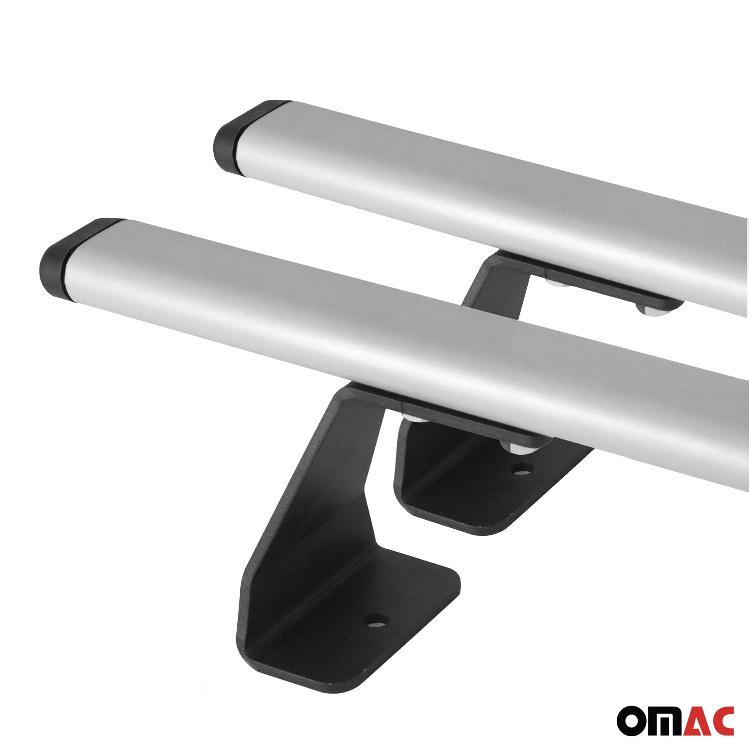 OMAC Heavy Duty Barras de Techo Transversales Compatibles con Ford Transit Courier I 2014-2023 – 2 Stangen – Acero Plata