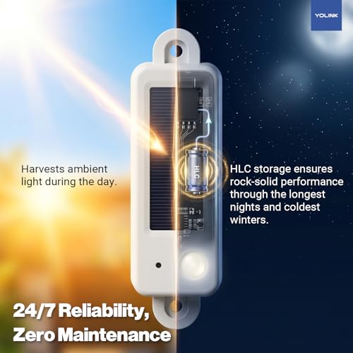 Image of YoLink Solar Outdoor Door Sensor IP67 Weatherproof Gate Sensor with 2,000ft Long Range, No Battery Changes, Real-Time Alerts & Open Reminders, YoLink Hub Required, YS7717