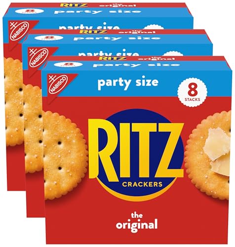 Image of RITZ Original Crackers, Snacks for Kids and Adults, Lunch Snacks, Party Size, 27.4 oz (Pack of 3)