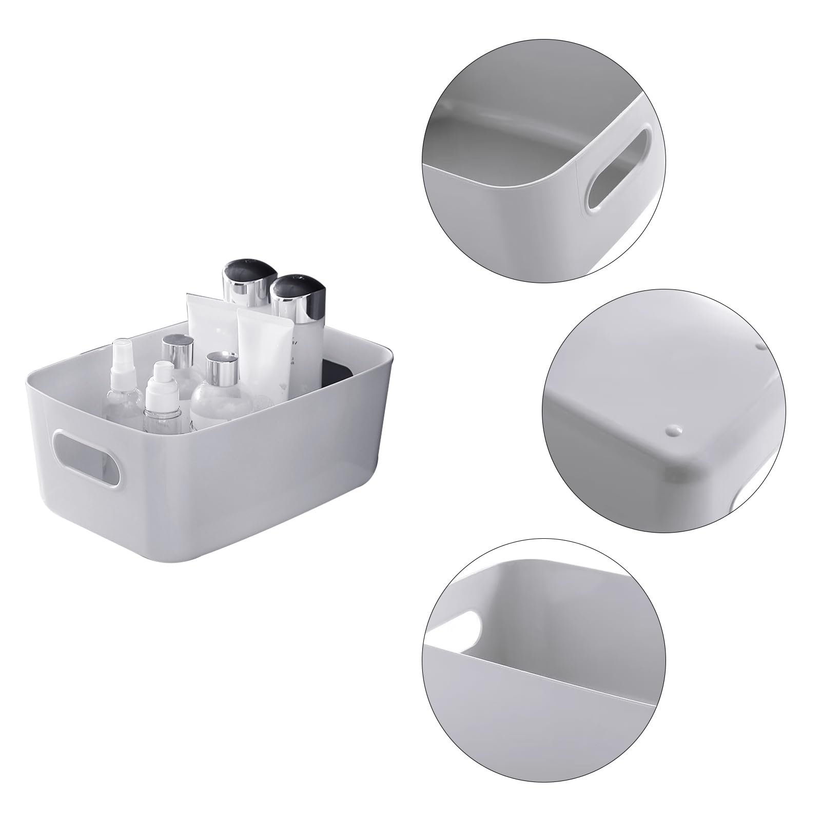 GAOHAN 12 Packs Plastic Storage Boxes with Handles, 3 Colours Small Portable Storage Boxes - Image 3