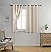 MIUCO Room Darkening Grommet Blackout Window Curtains for Living Room Curtains Panels Set of 2 52x63 Inch Begie, 2 Tie Backs Included