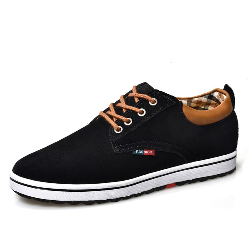 Men's 2.4 Inches Taller Height Increasing Elevator Shoes Lace-up Fashion Casual Walking Leather Shoes2