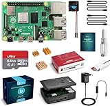 ★Der Raspberry Pi 4b verfügt über eine verbesserte USB-Kapazität. Neben zwei USB-2-Anschlüssen finden Sie zwei USB-3-Anschlüsse, über die Daten bis zu zehnmal schneller übertragen werden können. 64GB Micro SD Karte mit vorinstalliertem Raspberry Pi OS (Raspbian), ist Raspberry Pi 4 set mit Raspbian einfach zu starten. Ausgestattet mit USB MicroSD-Kartenleser kompatibel mit USB-A & USB-C.