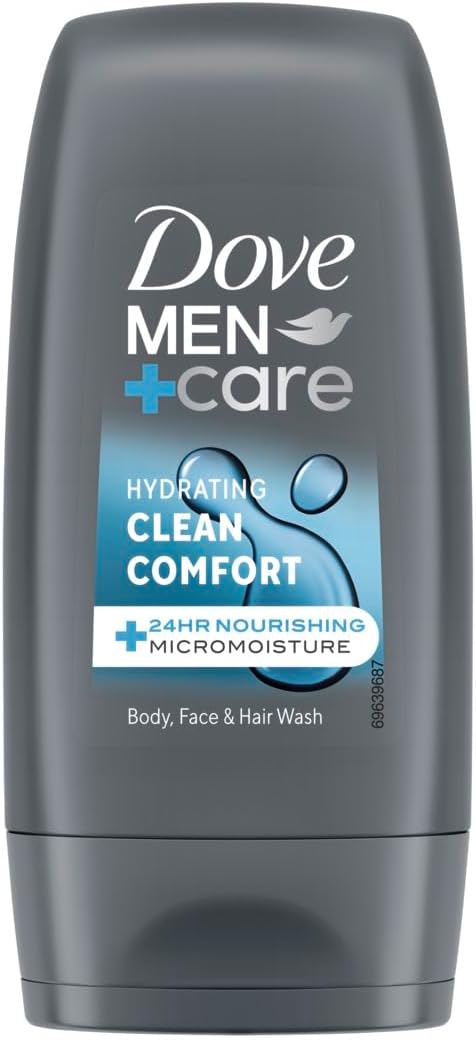 Men+Care Hydrating Clean Comfort 3-in-1 Hair, Body and Face Wash with 24-hour nourishing MicroMoisture technology body wash for men 55 ml