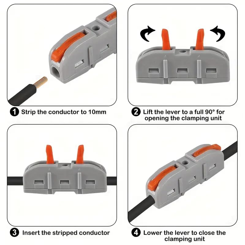Image of XELYTON Wire Clip Connector, Universal Connection Terminals, Circuit Inline Splices Electric Connectors, Quick Connect & Freely Assemble Electrical Splicing Kit for Compact (1 In 1 Out, 50)