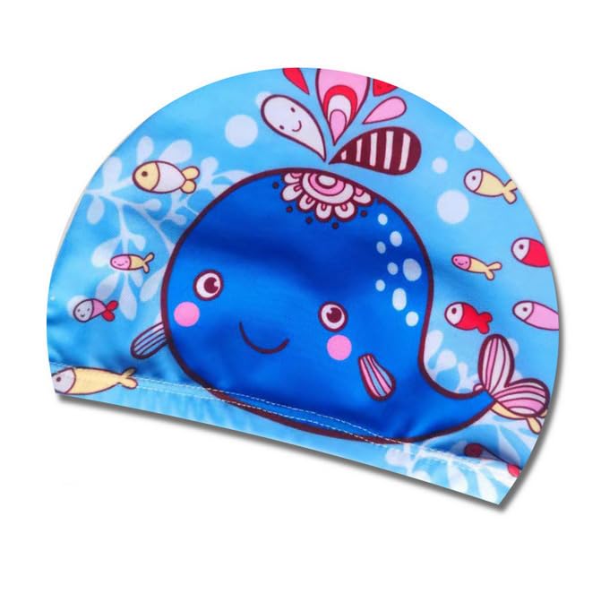 Gorros de Natación para Niños, Gorro de Natación de Poliéster con Pinza Nasal y Tapones Oidos Natación, Gorro Piscina Niño Elástico Gorros Natación para Niños Impermeable para