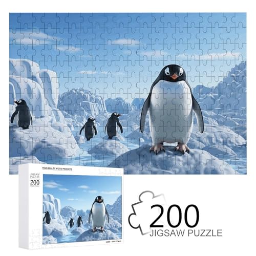 Jigsaw Puzzles 200 PCS Cute Animal Antarctica Ice Puzzles Personalized Puzzle for Adults Wooden Puzzle Custom Puzzles from Photos Picture Puzzle Classic Jigsaw Puzzle for Wedding Birthday Valentine's