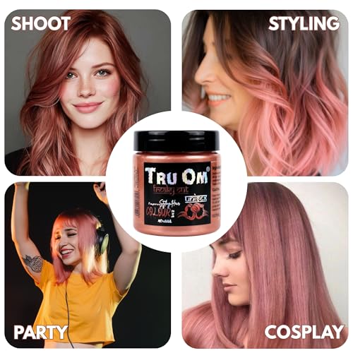 Image of Temporay Hair Color Wax | Metallic Shine | For Men & Women | DIY Instant Hair Color | Temporay Color 1 Day 1 Wash | No Ammonia, Bleach & Damage | Rose Gold - 100 gram