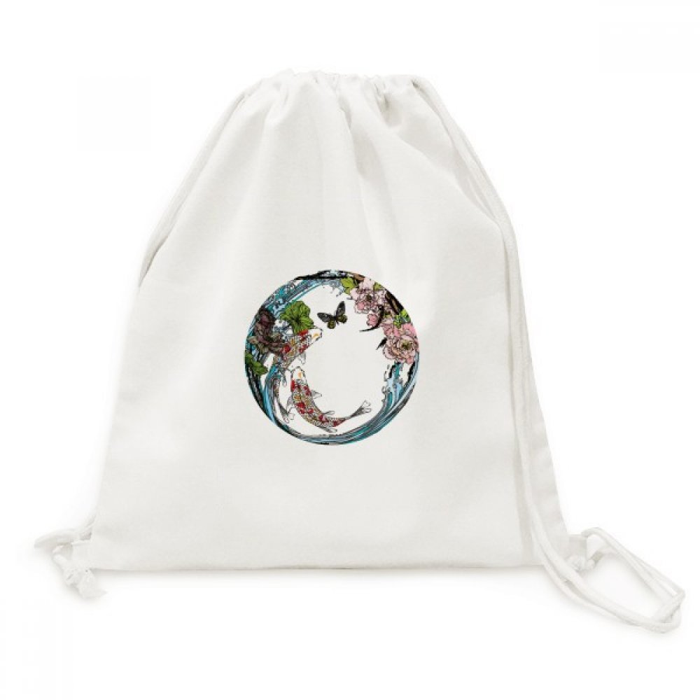 Sac en toile imprimé géométrique avec fermeture cordon souple
