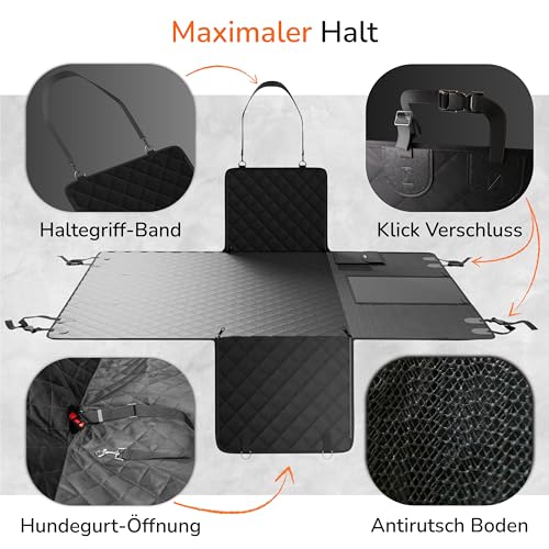 Upgrade4cars Hundedecke Auto Rückbank Wasserdicht & Gepolstert | Hunde Autositz Schondecke | Rücksitz Autodecke