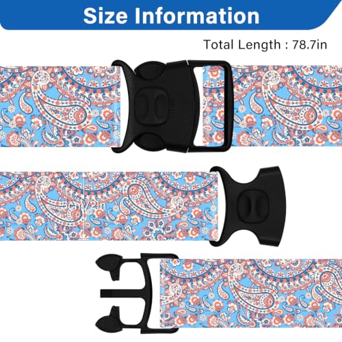 Image of Luggage Straps for Suitcases, Travel Adjustable Belt with Quick Release Buckle, Heavy Duty Nylon Bag Packing Strap, Unique Bright Identifiers Business Travel Accessories (2 Pack) - Blue Diamond