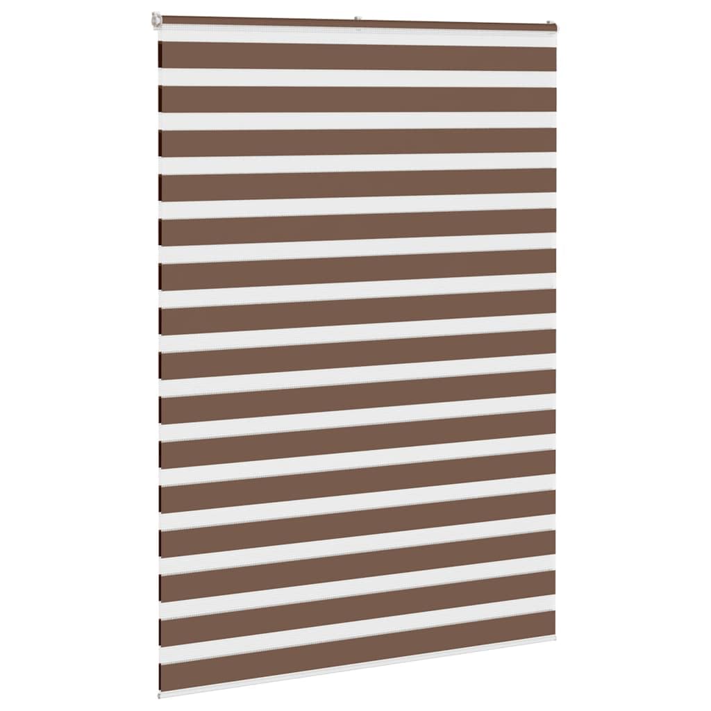 Tenda a rullo Zebra marrone, 155 x 230 cm, poliestere | Montaggio a parete o finestra, controllo della luce regolabile, facile da pulire, tessuto 150,9 cm