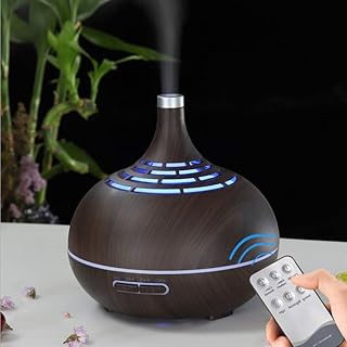 JXSBD 400ml Huiles essentielles Diffuseur à ultrasons Humidificateur Aucun aromathérapie bruit Portable Diffuseurs-télécommande, 7 LED de couleur Lumières, Waterless Auto-Off for le yoga, Bureau, Spa,