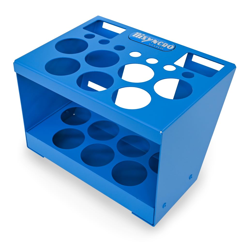 Syncro System Porta cartucce silicone in alluminio per scaffale furgone officina mobile – 7 posti inclinati profondità 26cm