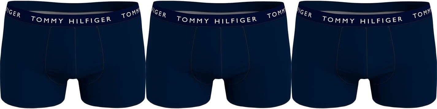 Tommy Hilfiger Men's 3 Pack Trunks, Blue, S
