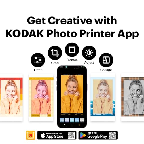 KODAK Dock Plus 4PASS Instant Photo Printer, 4x6” Portable