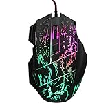 JideTech 5500 DPI Wired USB Gaming Mouse with 7 Button 7 Colors LED Professional Optical Gamer Mice for Laptops Desktops Computer