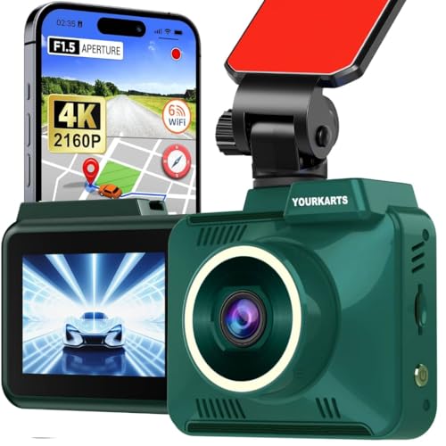 Image of YOURKARTS.COM T18 4K Touch Screen Dual Dash Cam with WiFi, GPS Logger, ADAS, G-Sensor, Parking Mode, Front & Rear Camera, 3m Cable & Charger | 18M Warranty