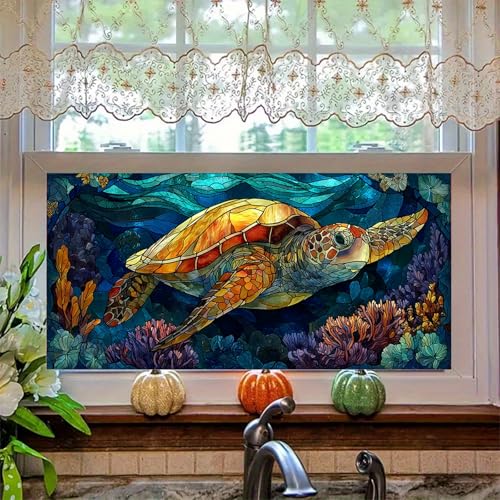 Vinilo decorativo adhesivo tortuga de mar HOYTITUTE 100x45 cm miniatura 6