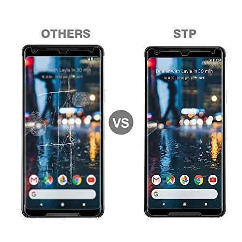 Image of STP FEEL Stp Advanced Premium Tempered Glass Screen Protector Guard For Google Pixel 2Xl (Black,Pack Of 1) Full Glue Edge To Edge Coverage With Easy Installation Kit