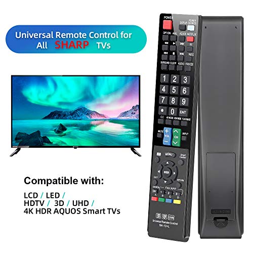 Gvirtue Universal Remote Control Compatible Replacement For Sharp Aquos Smart Tv/ Hdtv/ 3D/ Lcd/ Led, Gb004Wjsa Ga935Wjsa Gb004Wjsa Gj221-C Gb118Wjsa #TOP2