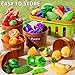 NIPLOOOW Play Food Set for Kids, Toddler Learning Toys, Cutting Food Toy Color Sorting Set, Pretend Food Play Kitchen Accessories for Kids, Birthday Gifts for 3-8 Years old Boys Girls Educational Toys
