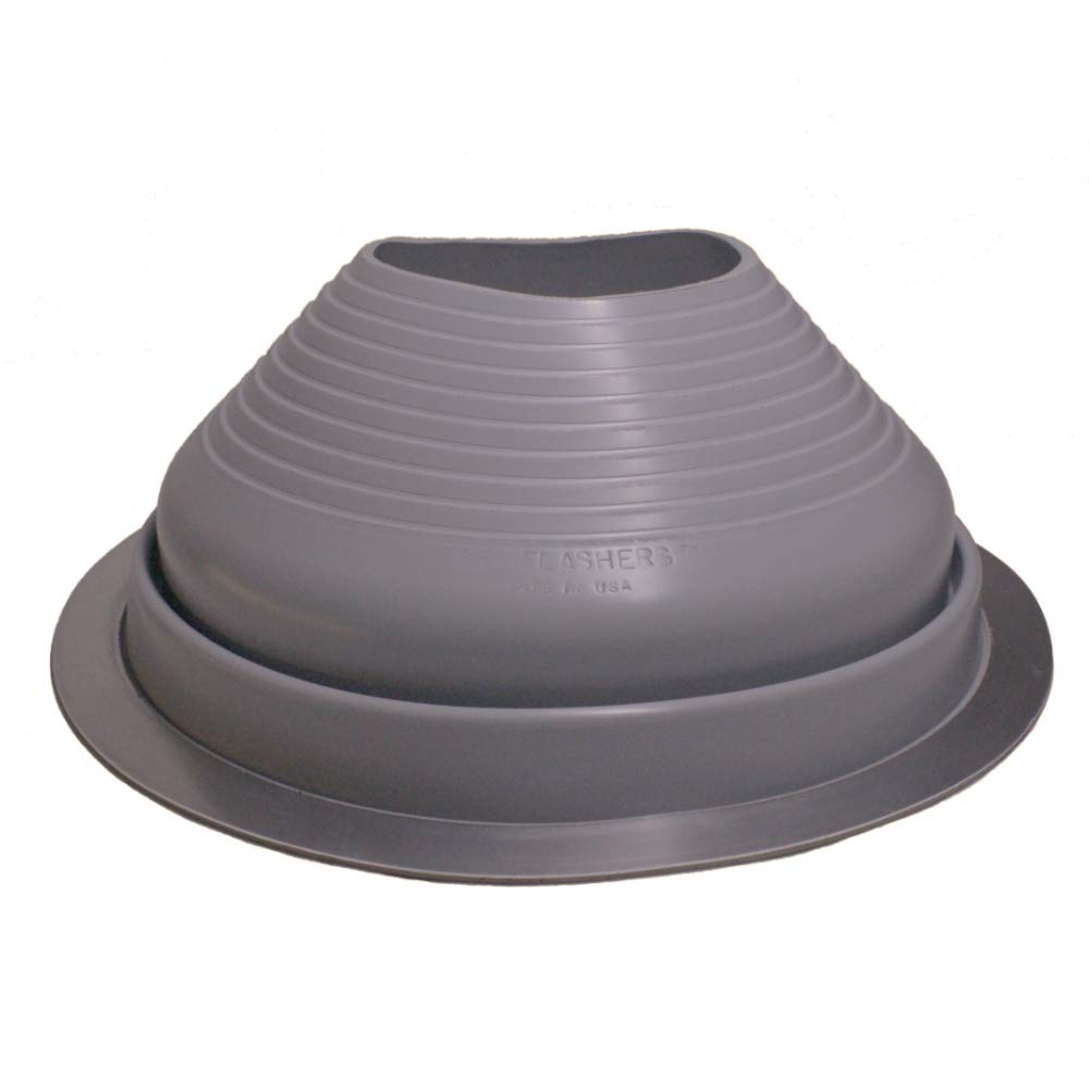 Flashers #8 Grey EPDM Round Flexible Roof Jack Metal Roofing Pipe Flashing (Pipe OD 7" to 13") - 100% Made in The USA
