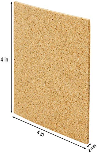 Blisstime 36 Pcs Self-Adhesive Cork Sheets 4"X 4" For Diy Coasters, Cork Board Squares, Cork Tiles, Cork Mat, Mini Wall Cork Board With Strong Adhesive-Backed #TOP1