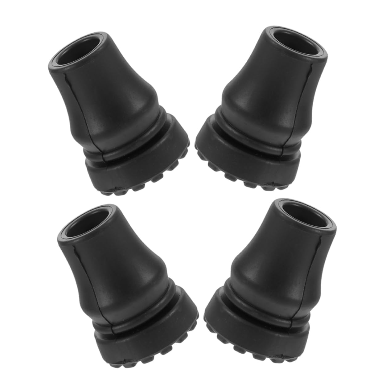 KOMBIUDA 4pcs Trekking Pole Cover Walker Accessories Cane Replacement Tips Trekking Pole Tip Protectors Tips for Canes Thickened Pole Tip Covers Non-Slip Crutch Replacement Tip Black Rubber
