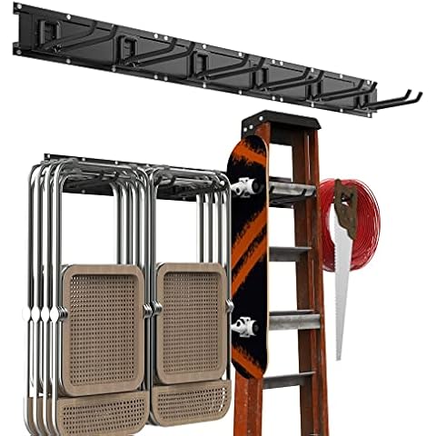 Housolution Adjustable Garage Storage System 48 Inch, 3 Rail 6 Hooks Tool Storage Rack for Garage Storage, Garden Tool Organizer, Tool Holder Wall Mount for Warehouse, Basement, Workshop Cover