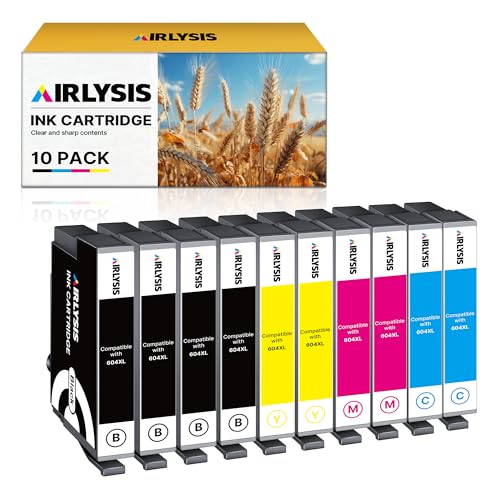 AIRLYSIS 604XL Cartouche d'encre Compatible pour Epson 604 XL pour Expression Home XP-2200 XP-2205 XP-3200 XP-4200 XP-4205 XP-3205 pour Workforce WF-2910 WF-2930 WF-2935...