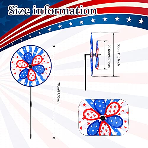Wettarn 9 Pcs American Flag Pinwheels For Independence Day Patriotic Pinwheels 27 X 12 Inch Large Pinwheels Double Spinner Wheel 4Th Of July Decorations For Outdoor Yard Garden Lawn Patio Party #TOP1