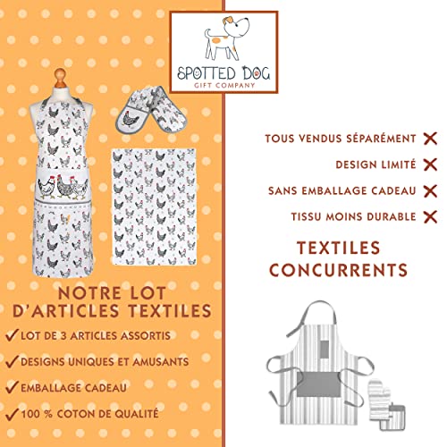 Torchon 100% coton lavable et gant de cuisine double : l'excellence du linge de table