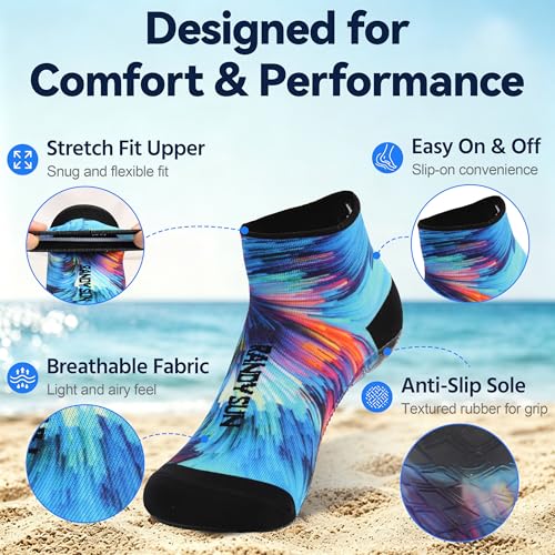 Image of RANDY SUN Barefoot Quick-Dry Sand Beach Socks, Breathable Seamless Yoga Sock With TPE Sole