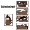 LOSMILE Laptop Messenger Bags, Men's Shoulder Bag, 16 Inches Vintage Canvas Bag for School and Work, Multiple Pocket. (Coffee) #4