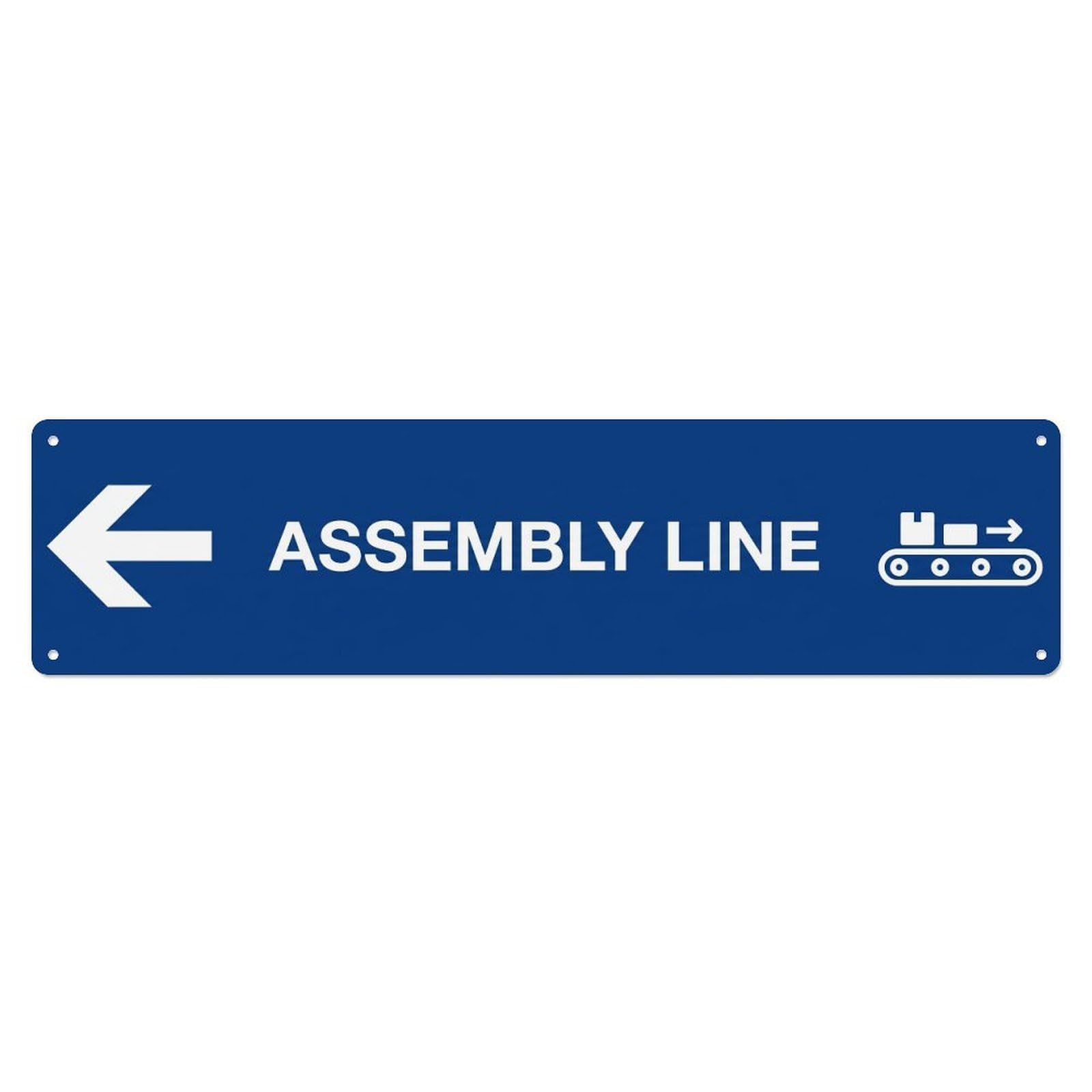 Okahys 4X16inch(10X40cm) Assembly Line Left Direction Metal Tin Sign