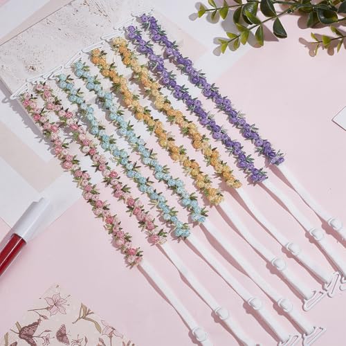 Image of FREEBLOSS 4 Pairs Decorative Bra Straps Adjustable Floral Bra Straps Colorful Shoulder Strap Replacement for Women, 4 Styles, 0.79 inch in Width