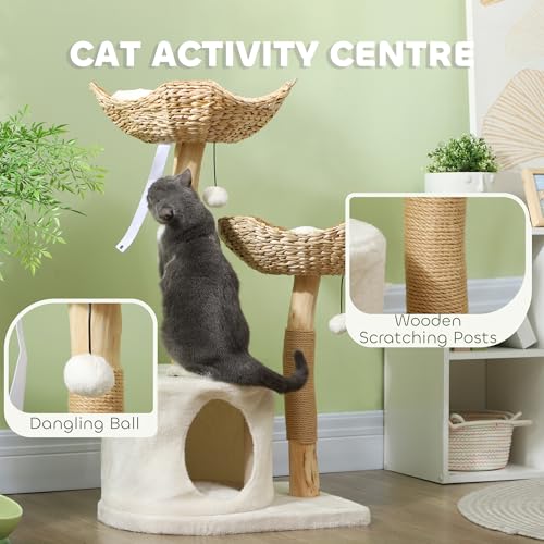 Árbol para gatos PawHut de 37 pulgadas para interiores miniatura 3