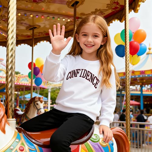Image of Kids Toddler Girl Clothes Heart Letter Print Long-sleeved round collar top+Letter Print Pants Outfits Set