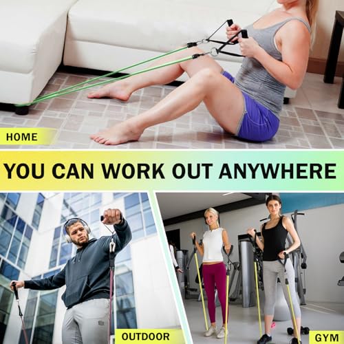 Image of WHATAFIT Resistance Bands, Exercise Bands,Resistance Bands for Working Out, Work Out Bands with Handles for Men and Women Fitness, Strength Training Home Gym Equipment